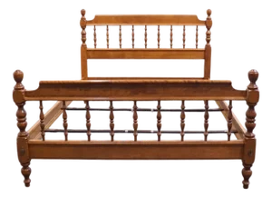 Ethan Allen Heirloom Nutmeg Maple Colonial Early American Full Size Spindle Bed 10-5653