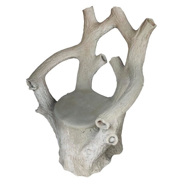 Plastic Vintage Faux Bois Fiberglass Tree Chair For Sale - Image 7 of 10