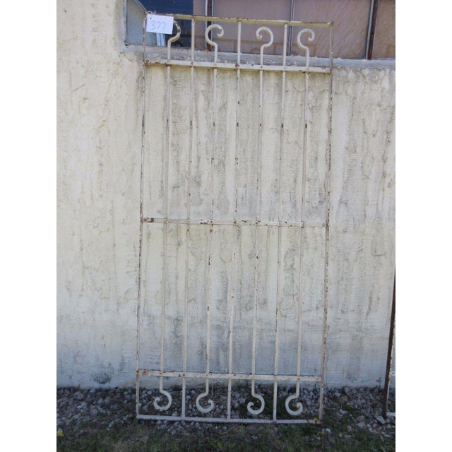 Antique Victorian Iron Gate Window Garden Fence Architectural Salvage Door For Sale In Philadelphia - Image 6 of 6