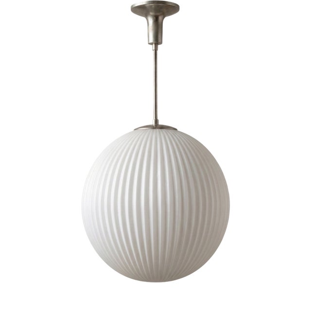 Vintage Opal Glass Pendant Lamp by Louis Kalff for Philips, 1960s For Sale