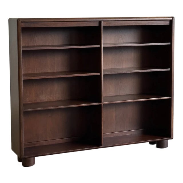 1970s Thin Bookcase in Dark Teak For Sale