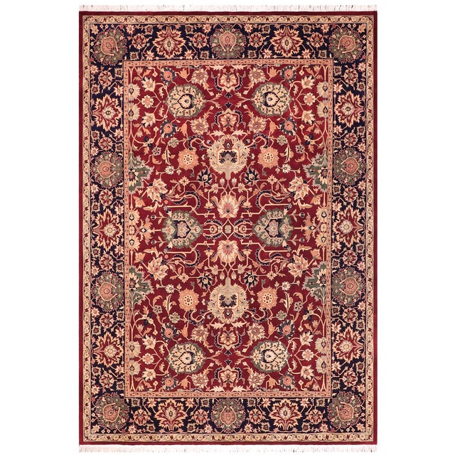Blue Shabby Chic Kafkaz Pak-Persian Red/Blue Wool Rug - 9'0'' X 11'8'' For Sale - Image 8 of 9