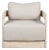 Paradiso Outdoor Teak Natural Look Swivel Chair - Gray Fabric For Sale