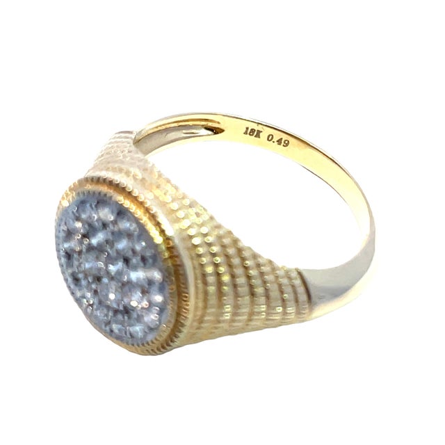 18k Yellow Gold Diamond Cluster Ring, Size 6.75 For Sale - Image 4 of 4