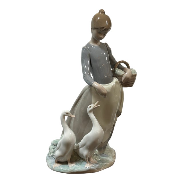Fulgencio García for Lladró Pacing the Ducks Porcelain Figurine, Signed For Sale