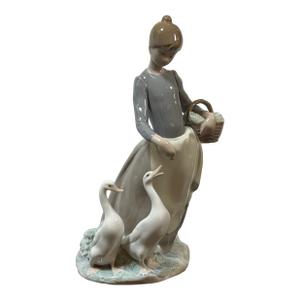 Fulgencio García for Lladró Pacing the Ducks Porcelain Figurine, Signed