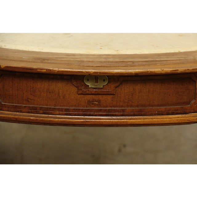 Mid 20th Century Mid 20th Century Oval Side Table With Marble Top For Sale - Image 5 of 10