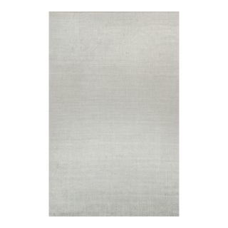 2010s Rug & Kilim’s Plain Modern Rug in Solid Silver-Gray Tone-on-Tone - 12x19 For Sale