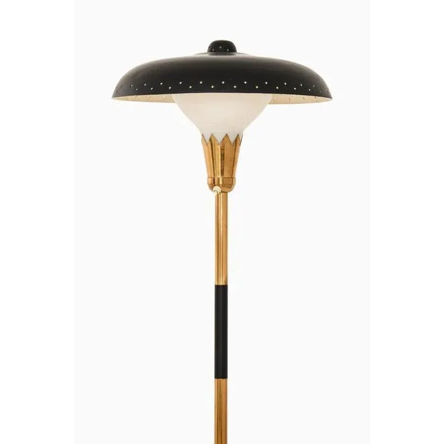Vintage Floor Lamp in Opaline Glass and Lacquered Metal, 1950s For Sale - Image 3 of 11