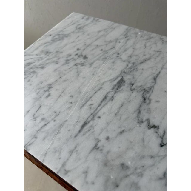 Brown Art Deco Bedside Table with Marble Top For Sale - Image 8 of 16