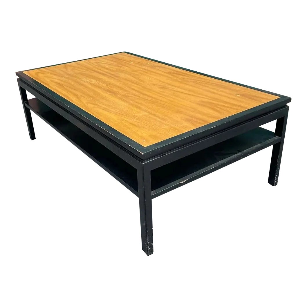 1960s Edward Wormley for Dunbar Brass Tagged TwoTiered Coffee Table