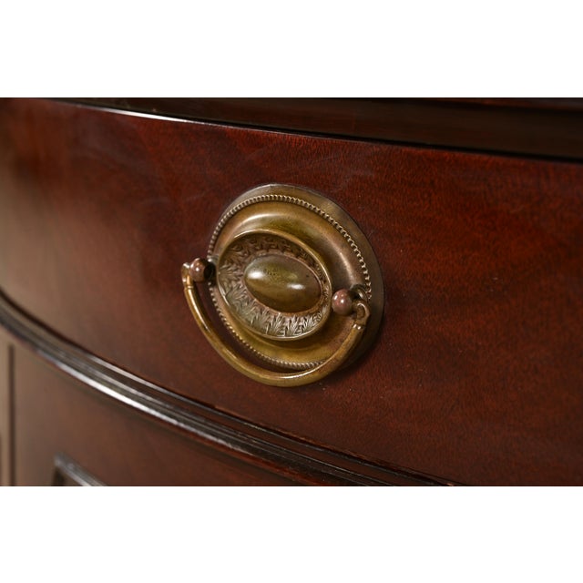 Drexel Georgian Mahogany Bow Front Corner Cabinet, 1950s For Sale - Image 9 of 18