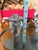 Metal 1990s Handcrafted Philippine Galvanized Metal Bow Candleholders & Heart Basket – 3 Pc Set For Sale - Image 7 of 8