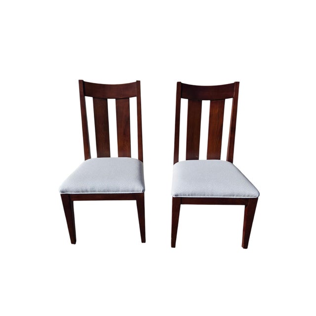 Mission 1990s Ethan Allen Horizons Dining Side Chair Pair Wood Slat Back Accent Living Room For Sale - Image 3 of 15