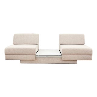 Vintage Swedish 1980s Convertible Sofa Lounge Chairs built in Table Daybed For Sale