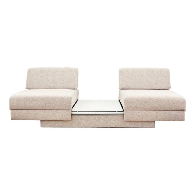 Vintage Swedish 1980s Convertible Sofa Lounge Chairs built in Table Daybed For Sale