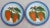 Adorable pair of French Country tole plates with painted peppers, circa 1940. Feature a blue and red trim. Unsigned. Some...