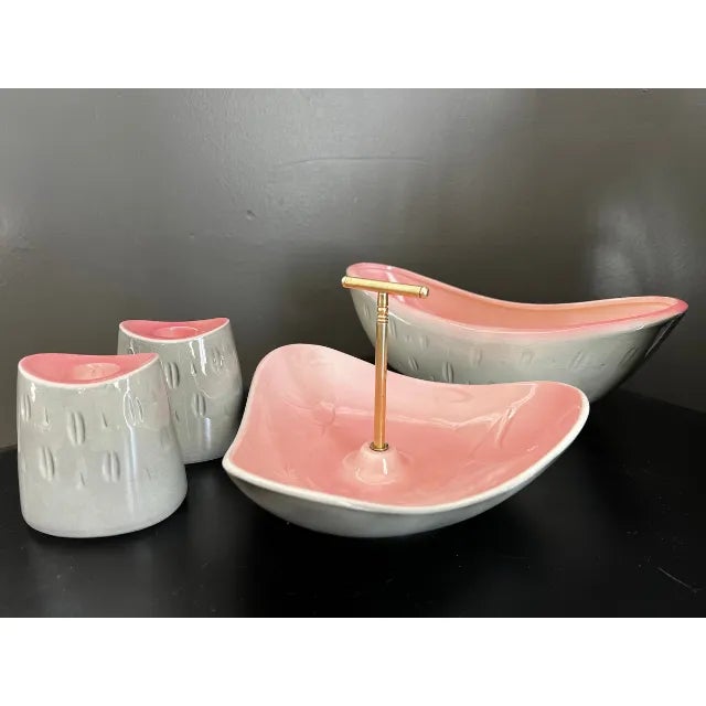 Mid-Century Pink and Gray Hostess Set, Four (4) Pieces For Sale - Image 11 of 12