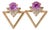 1.5cts Pink Sapphire Stud Earrings With Natural Diamonds Accents: Solid 14k Gold, A Pair For Sale