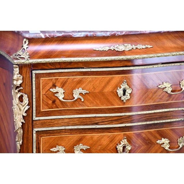 Wood French Secretaire Drop Front With Fitted Interior, Comprising of 3 Faux Drawers For Sale - Image 7 of 9