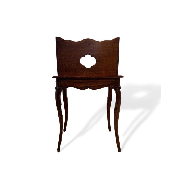 French Provincial Elmwood Side Table With Gallery/Shelf For Sale - Image 9 of 11