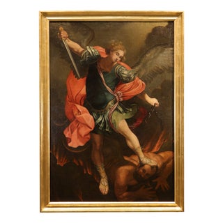 Workshop of Guido Reni, Saint Michael the Archangel, 1650, Oil on Canvas For Sale