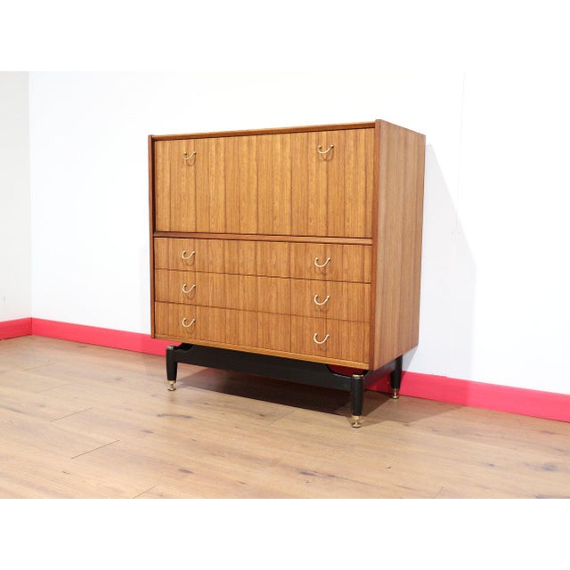 Wood Mid Century Modern Vintage Teak Dresser Bar Cart Cocktail Cabinet by G Plan For Sale - Image 7 of 13