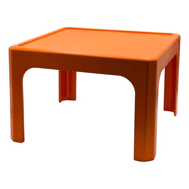 French Model 1872 Low Table in Orange Plastic by Gilac, 1970s For Sale