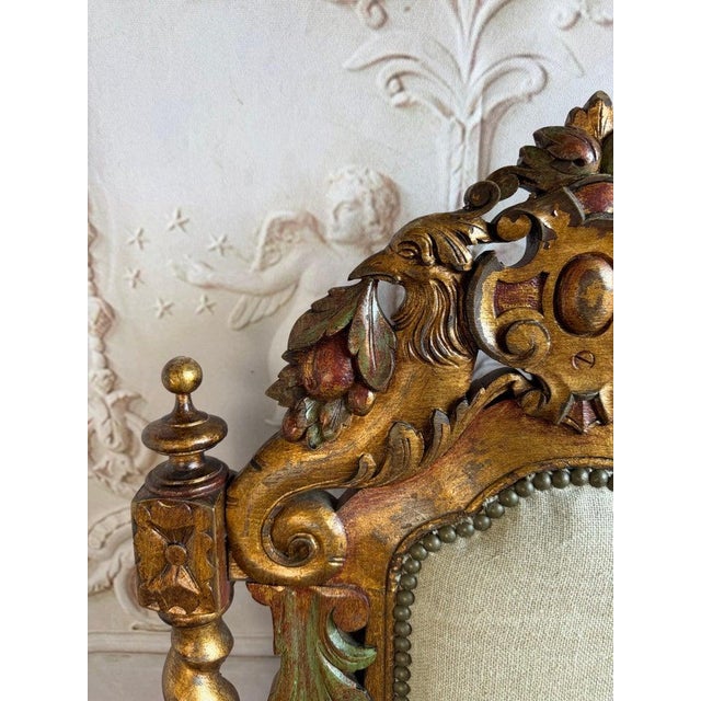 Set of 10 Chairs Italian Renaissance Revival Polychrome Giltwood Dining Chairs For Sale - Image 10 of 18