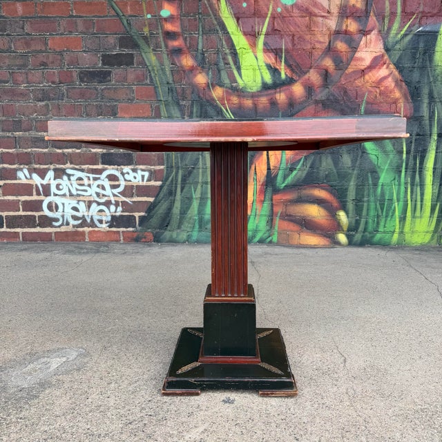 Wood Art Deco Side Table Game Table For Sale - Image 7 of 12