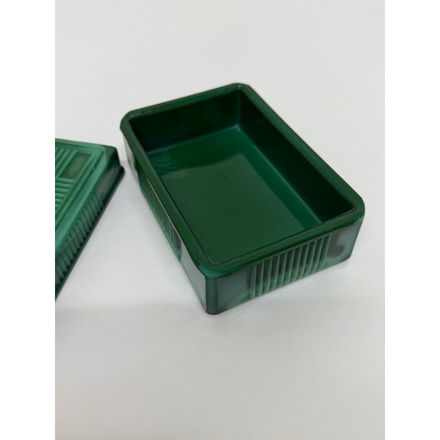 Malachite Glass Ashtray and Cigarette Holder, 1960s For Sale - Image 9 of 12