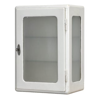 Vintage Glass and Wooden Medicine Cabinet, 1930 For Sale