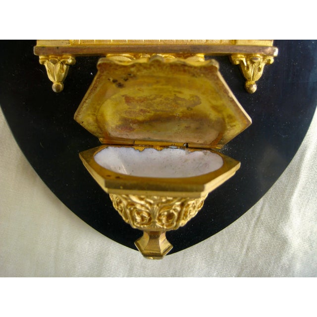 French Antique Bronze 19 Century Holy Water Wall Hanging For Sale - Image 10 of 13