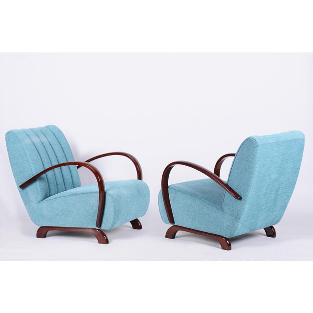 This exceptional armchair is an iconic representative of the Art Deco style, manufactured in Czechoslovakia during the...