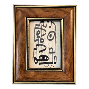 Contemporary Original Wayne Cunningham Small Abstract Marker Drawing Framed
