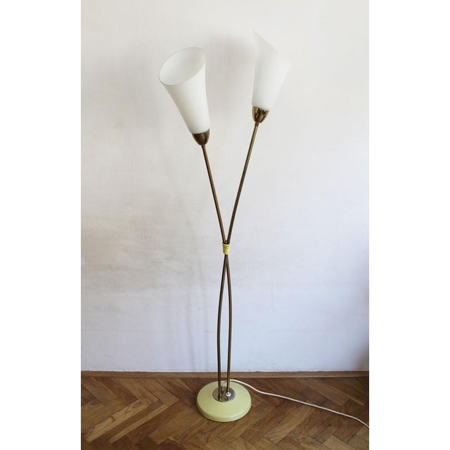 1960s Czechoslovak Floor Lamp Sculptural floor lamp produced in former Czechoslovakia during the 1960s. The design...
