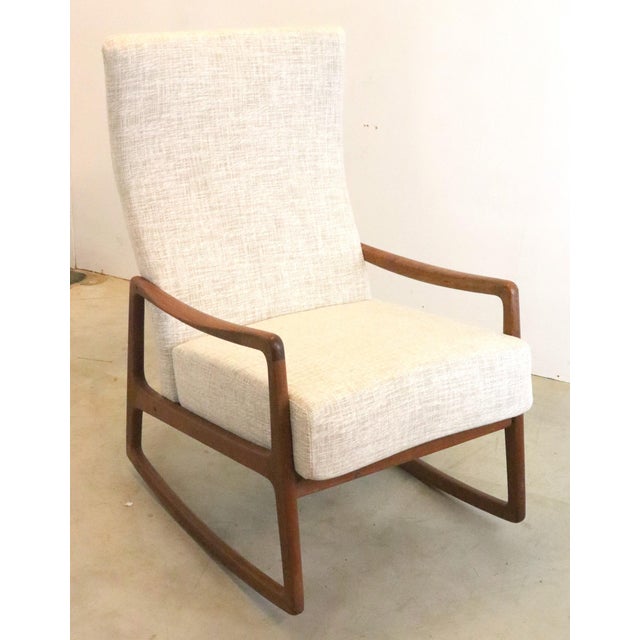 Vintage Rocking Chair attributed to Ole Wanscher for France & Søn / France & Daverkosen For Sale - Image 16 of 18