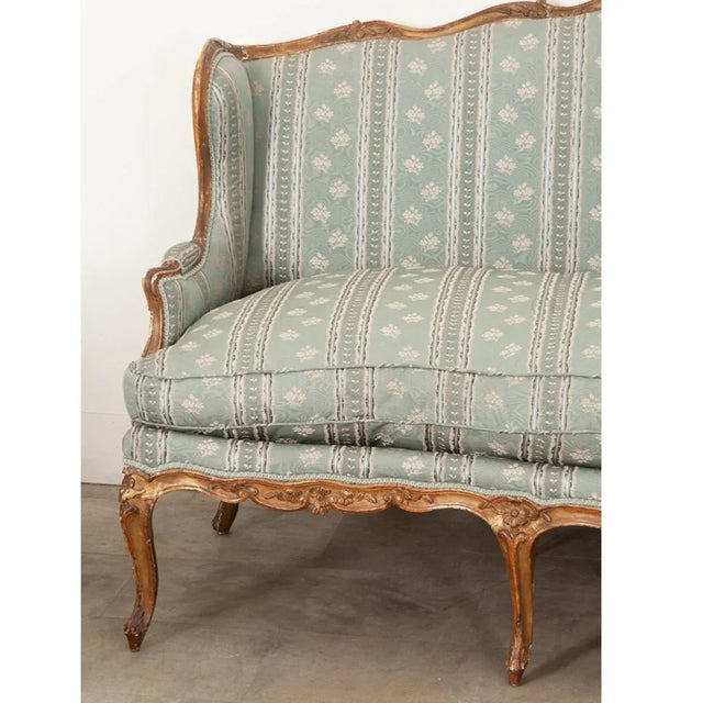 Wood 19th Century Louis XV Style Gilt & Upholstered Parlor Set - Set of 3 For Sale - Image 7 of 12