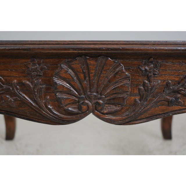 Brown Country French Oak Coffee Table W. Glass Top For Sale - Image 8 of 12