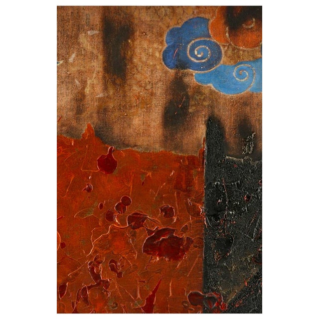Orange Wang Tao, Large Chinese Contemporary Abstract Art Mixed Media Collage Painting Wang Tao, 2007 For Sale - Image 8 of 18