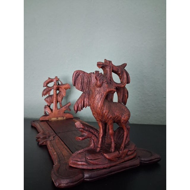 This Booksends with carved Deer sculpture is made on Brienz, Switzerland. Walnut wood, the glides are proffesionally...