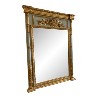 Carvers Guild Co. Gilded Age Gold/Grey Trumeau Mirror For Sale