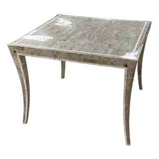 Maitland-Smith Style Tessellated Marble Stone Game / Dining Table – Neoclassical Modern Luxury For Sale