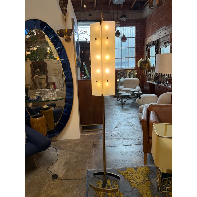 1950s Angelo Lelii Opaline Glass Floor Lamp For Sale - Image 12 of 13