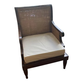 Mid 20th Century British Colonial Style Vintage Cane Armchair For Sale