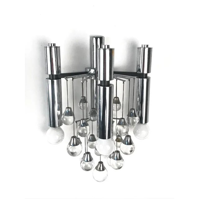Italian Chrome and Glass Sconces by Sciolari, 1960s, Set of 2 For Sale - Image 12 of 18