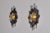 Mid-Century Modern Large Brutalist Wall Sconces in Wrought Iron and Glass, 1970s, Set of 2 For Sale - Image 3 of 14