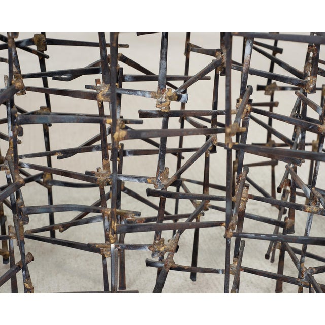 Marc Weinstein Attributed Brutalist Welded Nails Cocktail Table For Sale - Image 12 of 18