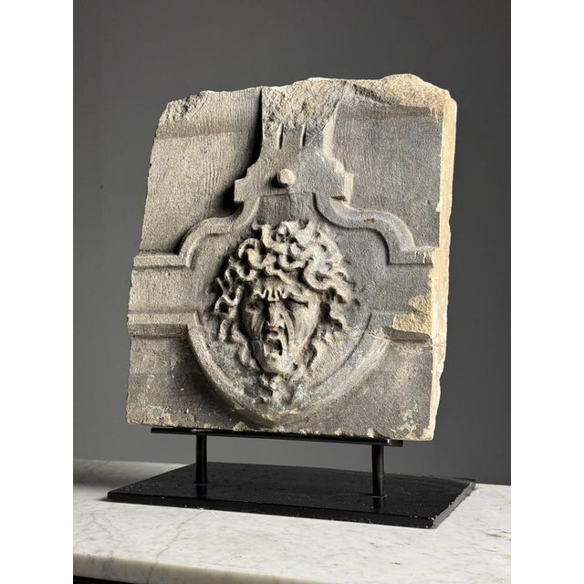 Carved Stone Fragment Medusa, 18th Century For Sale - Image 13 of 14