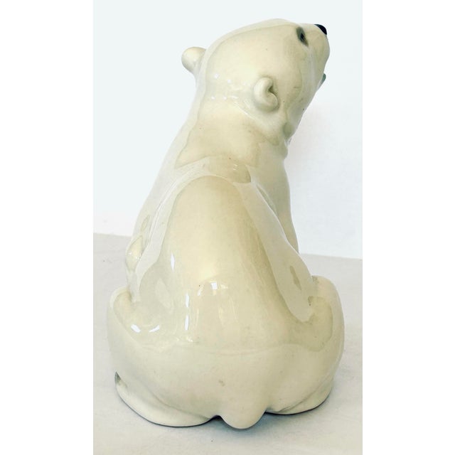 Russian Porcelain Polar Bear Figurine 1950s For Sale - Image 4 of 5